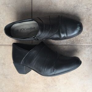 Comfortable Block Heel Leather Shoes